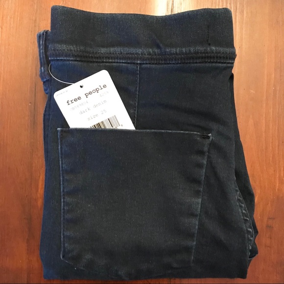 Free People Easy Goes It Dark Wash Jeggings - Picture 8 of 8